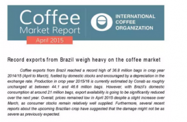 世界咖啡组织2015年4月报告出炉